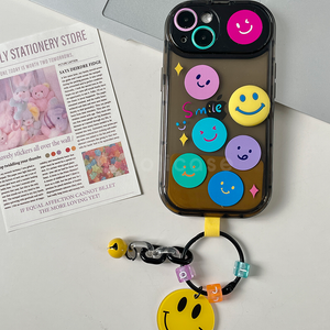 Jolicase Colorful Smile Keyring Camera Cover Case for iPhone 14 13 12 11