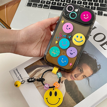 Load image into Gallery viewer, Jolicase Colorful Smile Keyring Camera Cover Case for iPhone 14 13 12 11