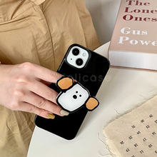 Load image into Gallery viewer, Jolicase Grip Black Puppy Case for iPhone 14 13 12 11 X 8 7